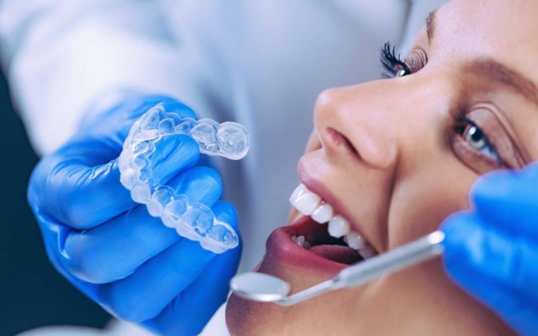Women having checkup for invisalign treatment